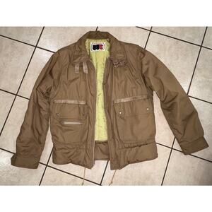 Vintage William Barry bomber medium Korea beige zip up jacket